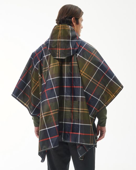 Barbour Black Tartan Showerproof Poncho