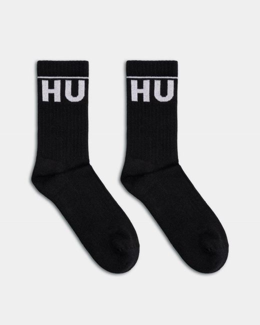 HUGO Black 2 Pack Qs Rib Iconic Combed Cotton Socks Nos for men