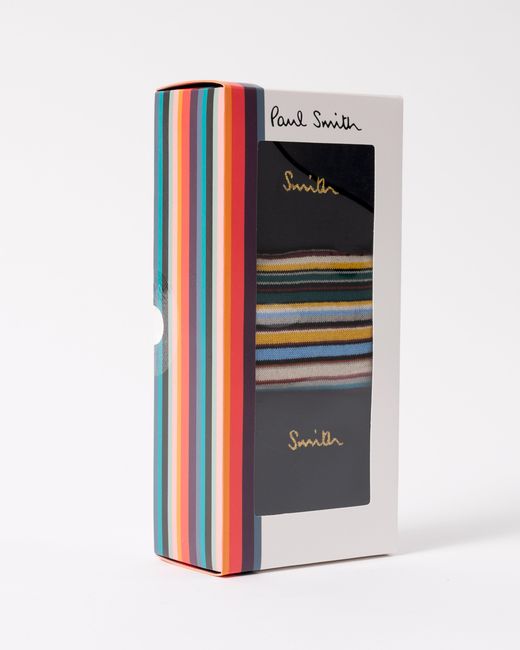 Paul Smith Black 3-Pack Socks With Signature Logo for men