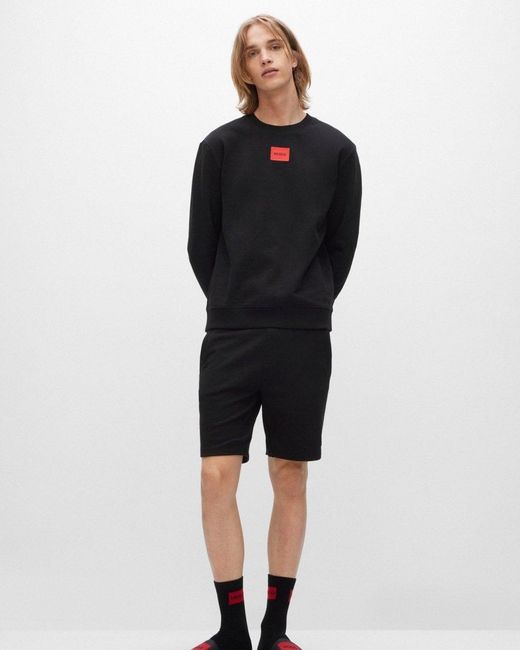 HUGO Blue Diragol212 Label Logo Sweatshirt for men