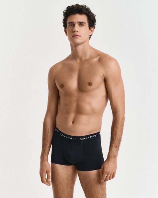 Gant Black Slim Fit Stretch Cotton Jersey Trunks 5-Pack for men
