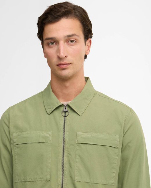 Barbour Green Glendale Zipped Overshirt for men