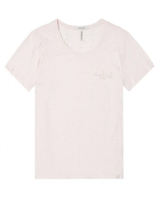 Maison Scotch Pink Crew Neck 7 Lights Of Day Artworks Tee Size: L
