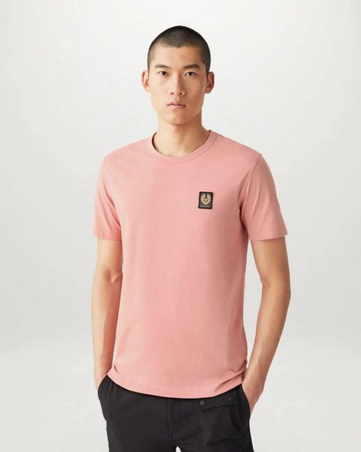 Belstaff Pink Short Sleeved Logo Patch for men