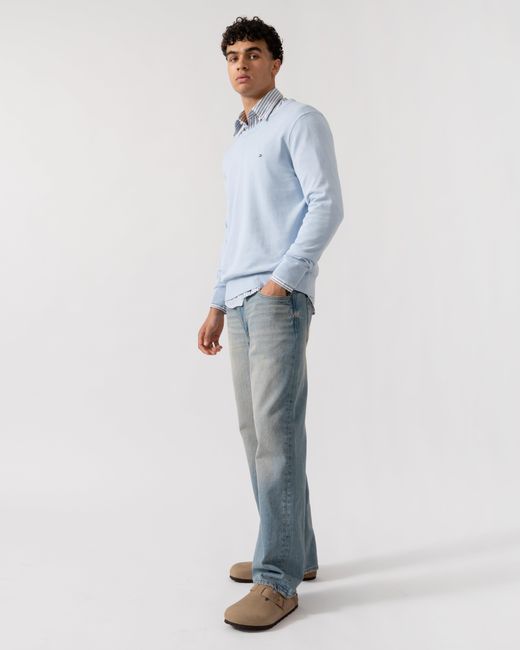 Tommy Hilfiger Blue Essential Cotton Crew Neck Sweatshirt for men
