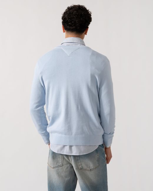 Tommy Hilfiger Blue Essential Cotton Crew Neck Sweatshirt for men