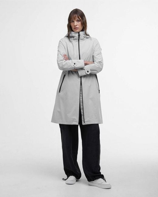 Barbour White Long Kyra Waterproof Jacket