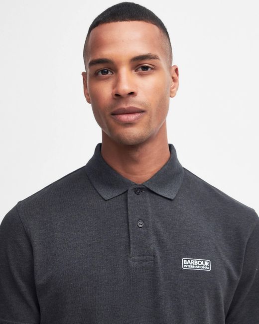Barbour Blue Essential Short Sleeve Polo for men