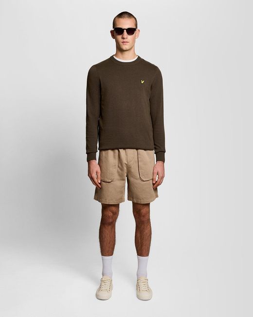 Lyle & Scott Brown Cotton Crew Neck Jumper for men