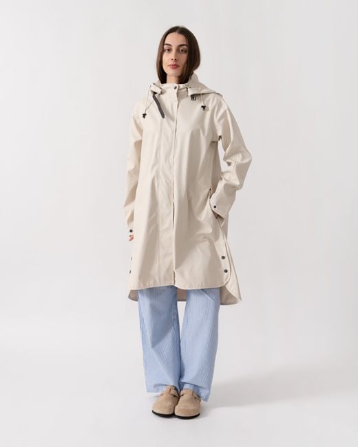 Ilse Jacobsen White Rain A-Line Rubberised Raincoat