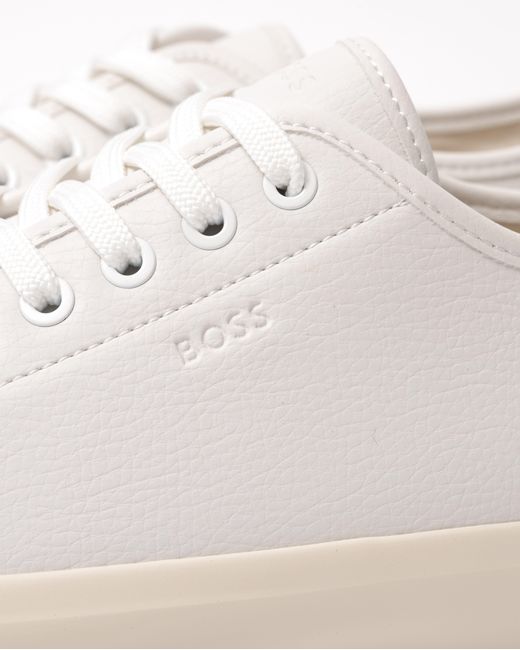 Boss White Aiden Tenn Low Top Trainers for men