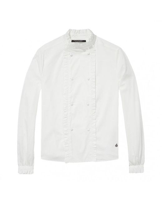 Maison Scotch White Double Breasted Shirt