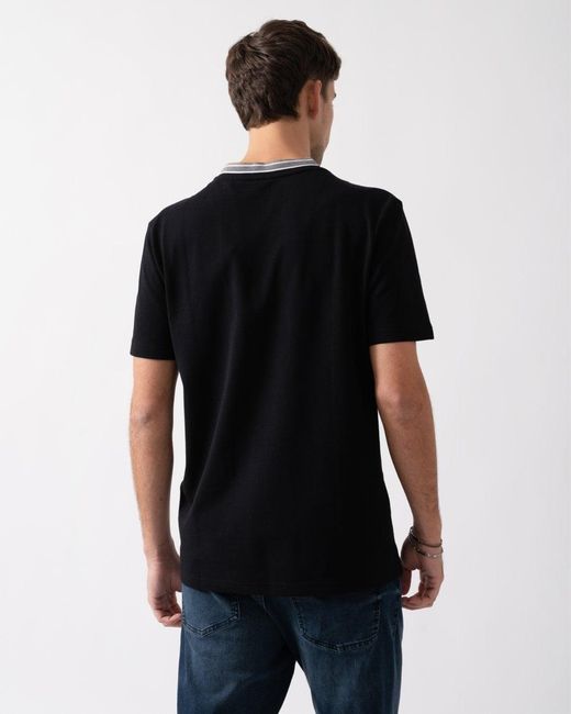 Boss Black Taddy Cotton Piqué T-shirt With Oxford-jacquard Back Collar for men