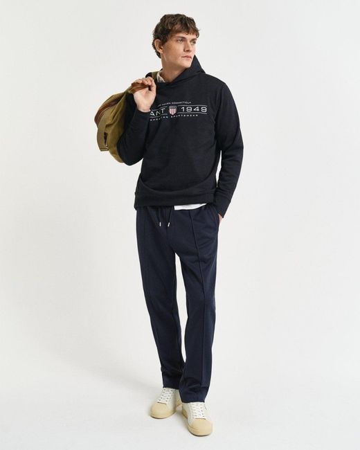 Gant Blue Pullover Graphic Hoodie for men