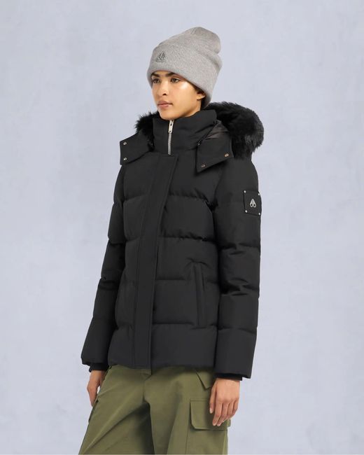 Moose Knuckles Black Cloud 3Q Shearling Down Jacket Size: L