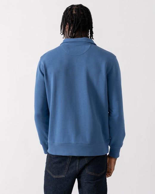 Gant Blue Regular Fit Shield Logo Half Zip Sweatshirt Colour: 442 Vintage for men