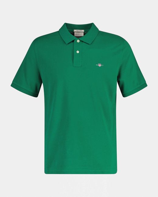Gant Green Regular Fit Short Sleeve Shield Logo Pique Polo for men
