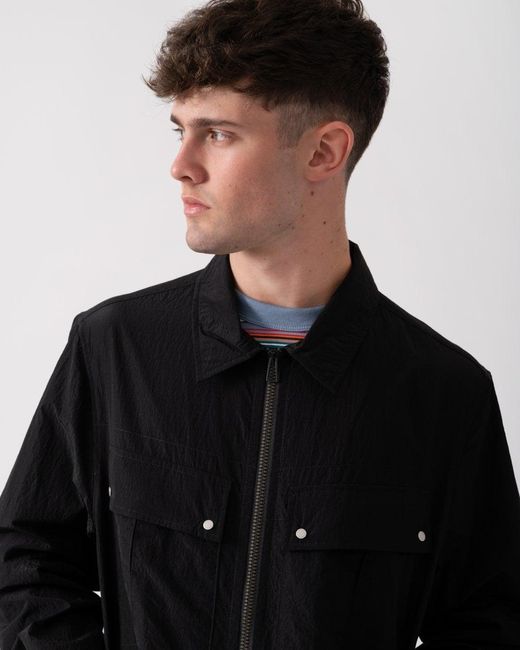 Paul Smith Black Ps Unlined Zip Overshirt for men