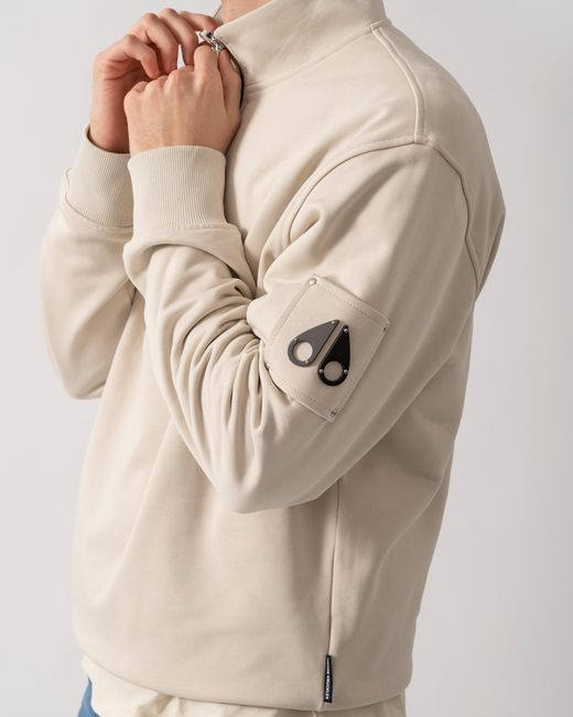 Moose Knuckles Natural Hartsfield 1/4 Zip Sweatshirt for men