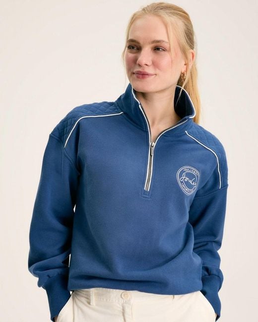 Joules Blue Racquet Half Zip Sweatshirt