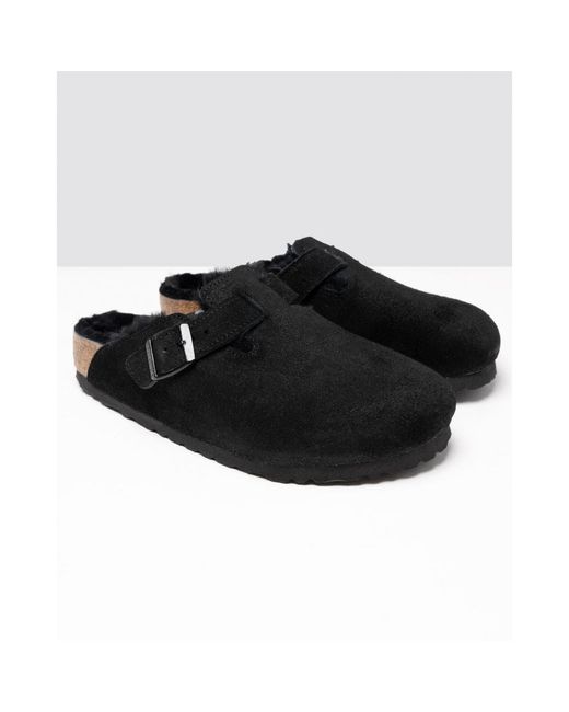Birkenstock Boston Vl Sheepskin Clogs in Black Lyst