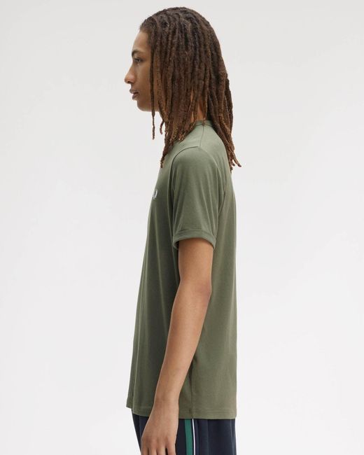 Fred Perry Green Ringer T-Shirt for men