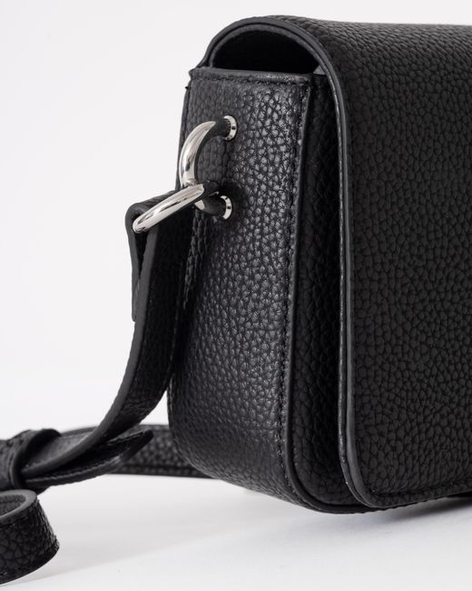 Tommy Hilfiger Black Th Emblem Flap Crossover Bag