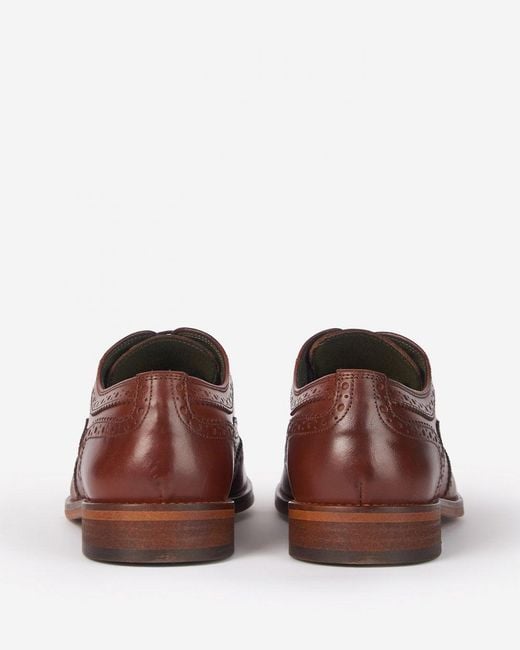 Barbour Brown Isham Oxford Brogue Shoes for men