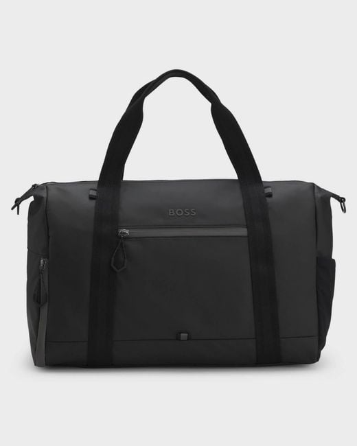 Boss Black Stenson Faux-Leather Holdall With Reflective Details for men