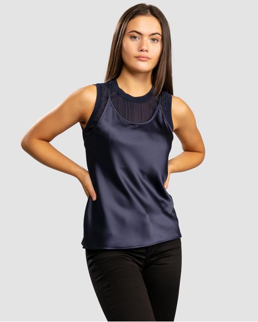 ARMANI EXCHANGE Multicolor Layered Satin Blouse Size: M