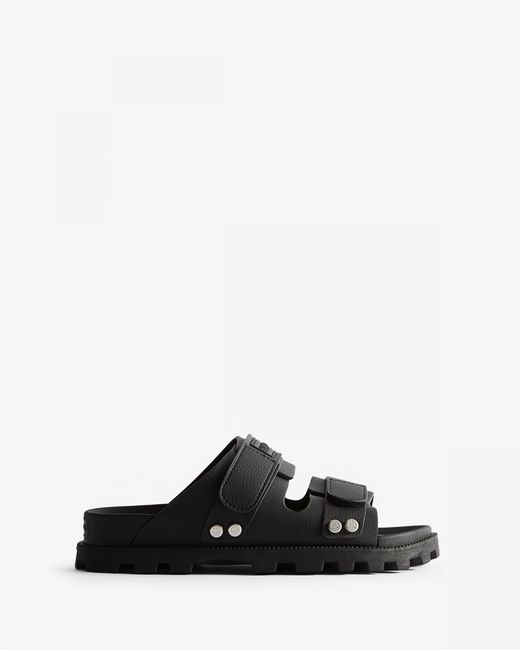 Hunter Black Vegan Synthetic Sandal