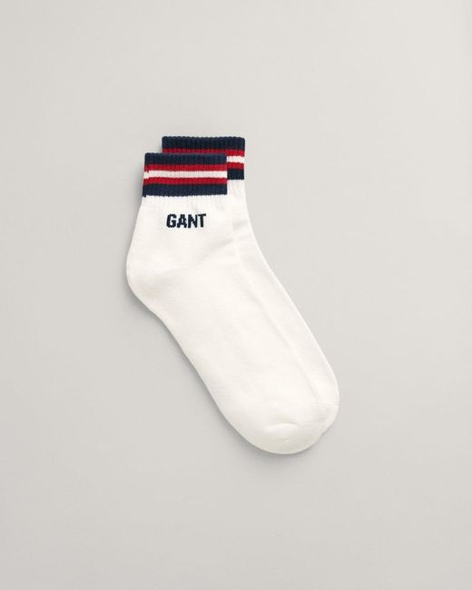 Gant White Ankle Sport Socks for men