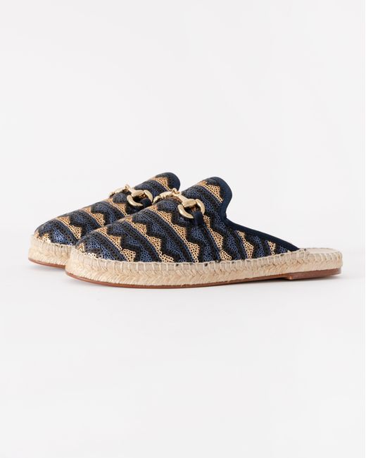 Elia B Blue Gabby Espadrille Slide