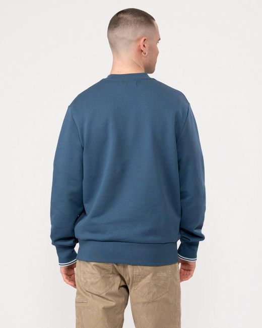 Fred Perry Blue Crew Neck Sweatshirt for men