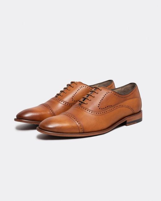 Oliver Sweeney Red Mallory Antiqued Leather Oxford Shoes for men