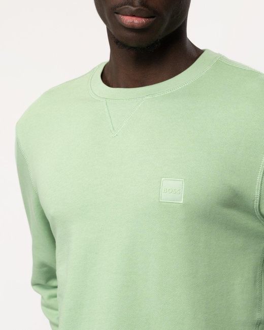 Boss Green Westart Crew Neck Sweatshirt With Logo Patch for men