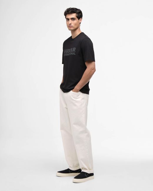 Barbour Black Essential Graphic T-Shirt for men
