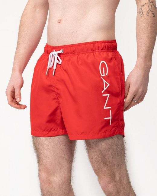 Gant Red Lightweight Swim Shorts for men