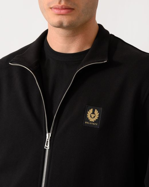 Belstaff Black Logo Full Zip Sweatshirt for men