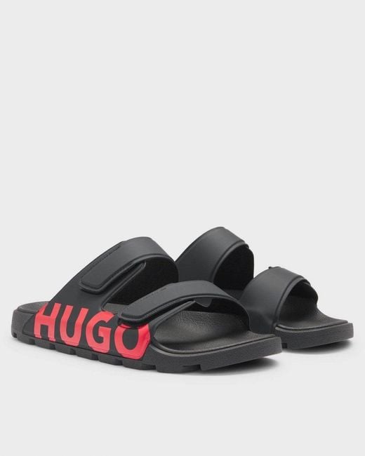 HUGO Multicolor Evander Logo Sandals With Double Touch-closure Straps for men