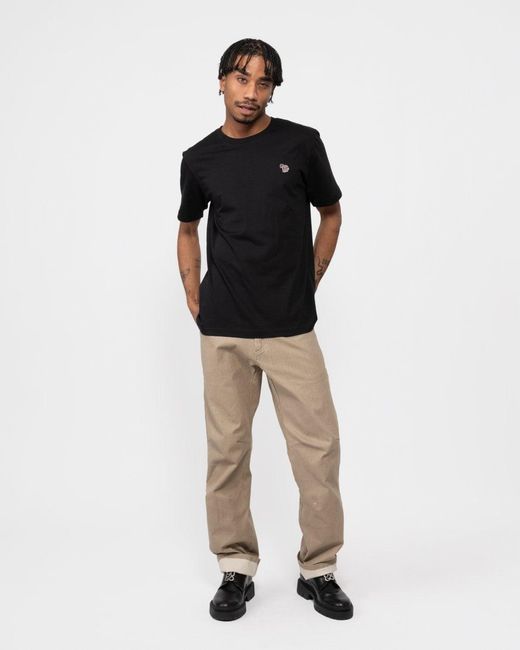 Paul Smith Black Ps Regular Fit Short Sleeve Zebra Logo T-Shirt for men