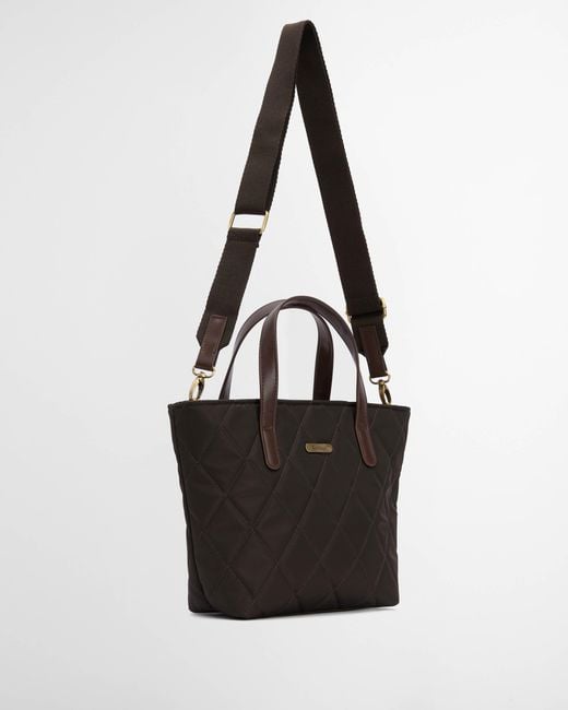 Barbour Black Mini Quilted Tote Bag