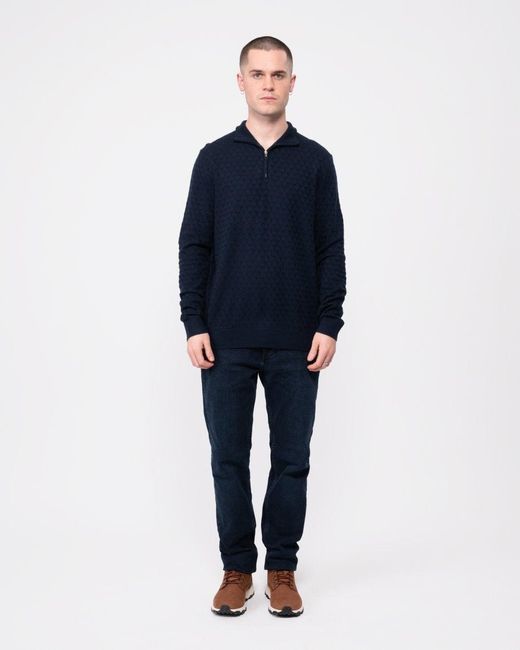 Ted Baker Blue Kurnle Long Sleeve T Knit Funnel Neck Jumper for men