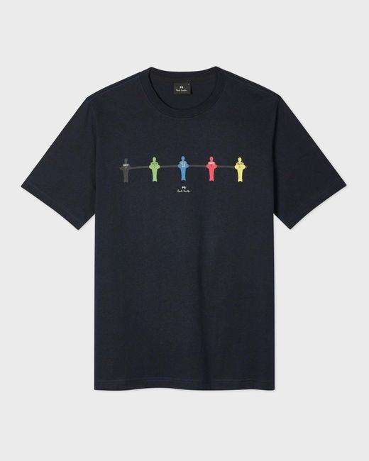 Paul Smith Blue Ps Regular Fit Table Football Graphic T-Shirt for men