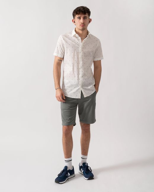 ARMANI EXCHANGE White Short Sleeve Shirt With Geometric Pattern for men