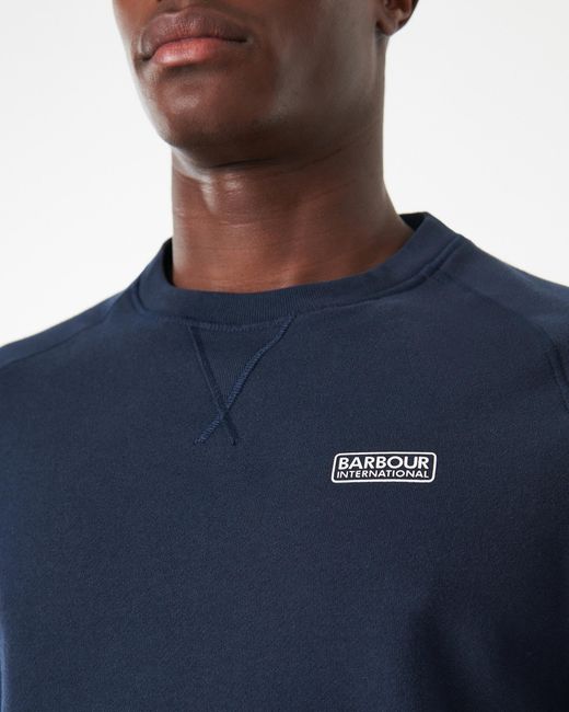 Barbour Blue Essential Crew Sweatshirt for men