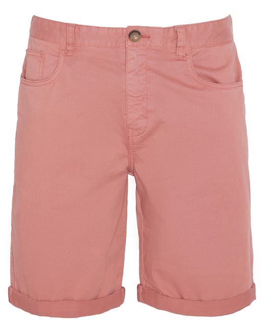 Barbour Red Overdyed Twill Shorts for men