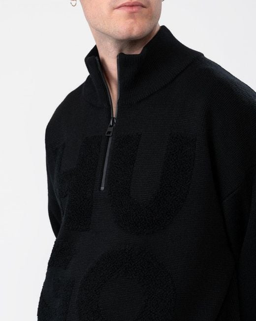 HUGO Black Sonel Sweater Size: L for men