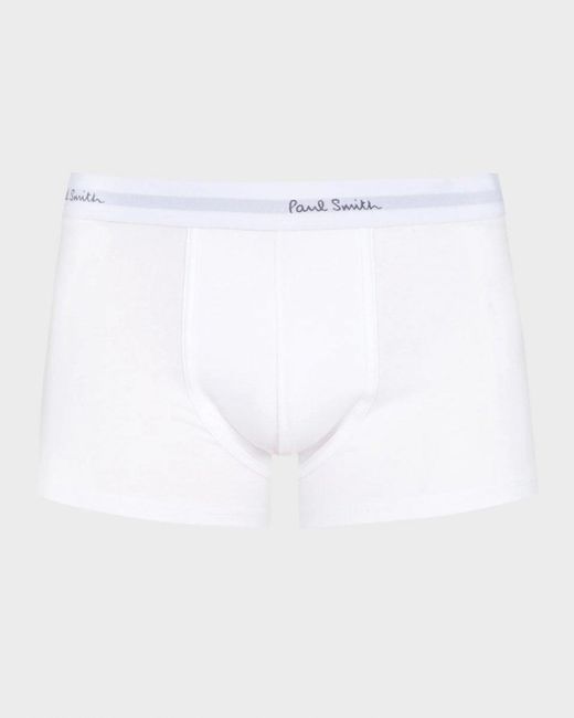 Paul Smith White 3-Pack Signature Waistband Mixed Trunks Size: L for men