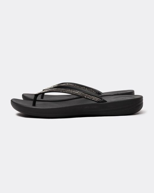 Fitflop Black Iqushion Sparkle Flip-Flop